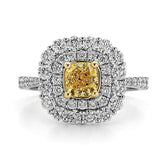 Cushion Cut Yellow Diamond Engagement Ring - Dracakis Jewellers